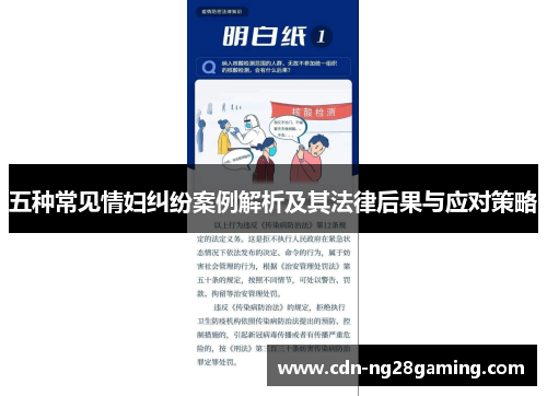 五种常见情妇纠纷案例解析及其法律后果与应对策略