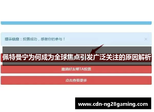 佩特曼宁为何成为全球焦点引发广泛关注的原因解析