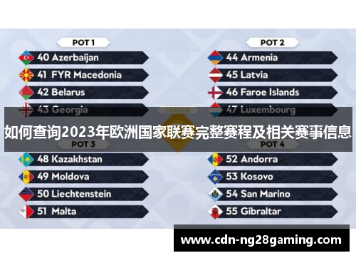 如何查询2023年欧洲国家联赛完整赛程及相关赛事信息